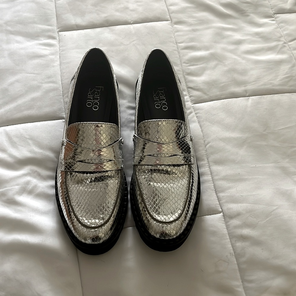 Franco Sarto Silver Loafers - Sz. 8